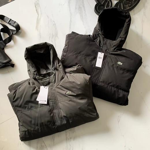 D110788男装黑色宽松休闲中长款立领连帽棉服外套 商品图1