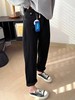 D110798厚绒小个子水貂绒保暖宽松垮裤高腰弹力哈伦牛仔裤女 商品缩略图5
