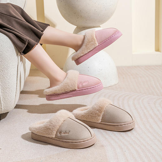 【超值2双装】宅小年仿麂皮绒UG风加厚棉拖鞋  男女同款 保暖舒适 柔软亲肤 冬季居家好物 商品图7