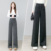 YM 2803阔腿裤气质高腰宽松垂感加厚毛呢保暖直筒裤 商品缩略图2
