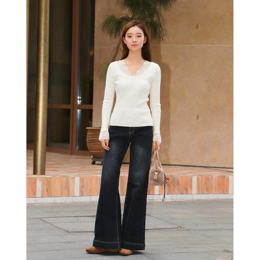 复古磨毛微喇牛仔裤-纪念日百货门店同款167449061 商品图1