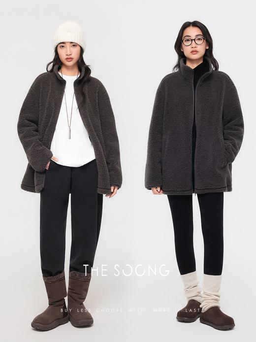 THESOONG"糯绒暖冬"经典摇粒绒软糯锁温松弛感立领外套HBWT7696 商品图3