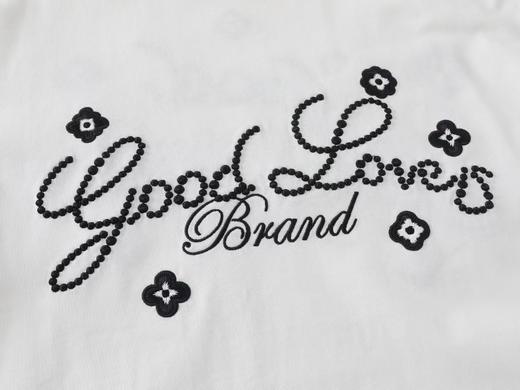 D110751小花标语字母logo情侣圆领长袖T恤 商品图13