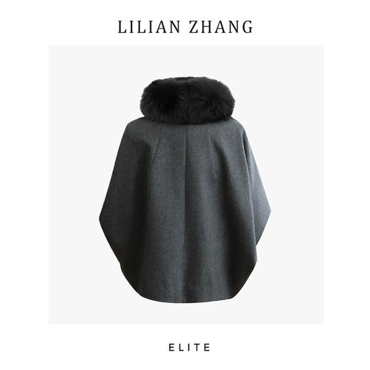 定制—静奢风—温莎雅绒—时尚百搭狐狸毛羊绒秋冬短款斗篷  2506011 商品图1