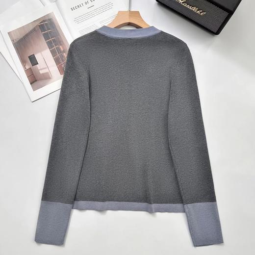 D110763秋冬季设计感拼色假两件针织衫毛衣 商品图13