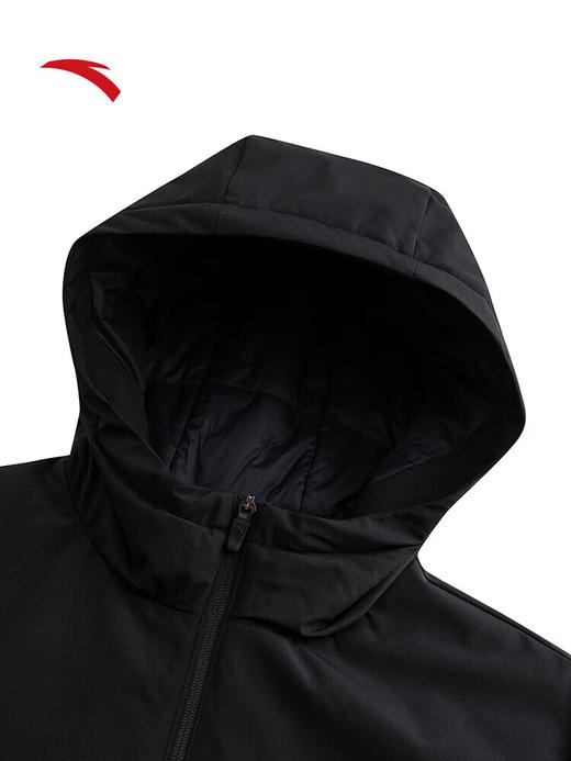 安踏（ANTA）短款羽绒服男冬季新款防泼书连帽保暖棉服运动外套152547933 基础黑-2 商品图2