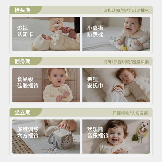 凯驰趴趴乐新生儿礼盒01岁婴儿安抚摇铃趴玩抬头爬行训练套装送礼 商品图2