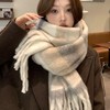 【韩版百搭❗️美拉德围巾】多戴法可披可围，柔软舒适面料，轻柔保暖无负担，亲肤御寒，精美流苏，冬季2026加厚马海毛绒围脖秋围巾女QQ 商品缩略图1