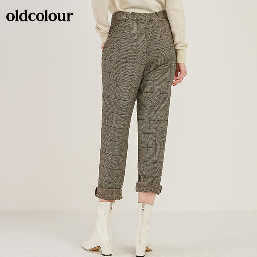 oldcolour商场同款时尚气质高腰显瘦格子休闲裤M41073180 商品图1