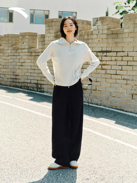 安踏女士优可丝加绒翻领长袖卫衣162547402 商品图2