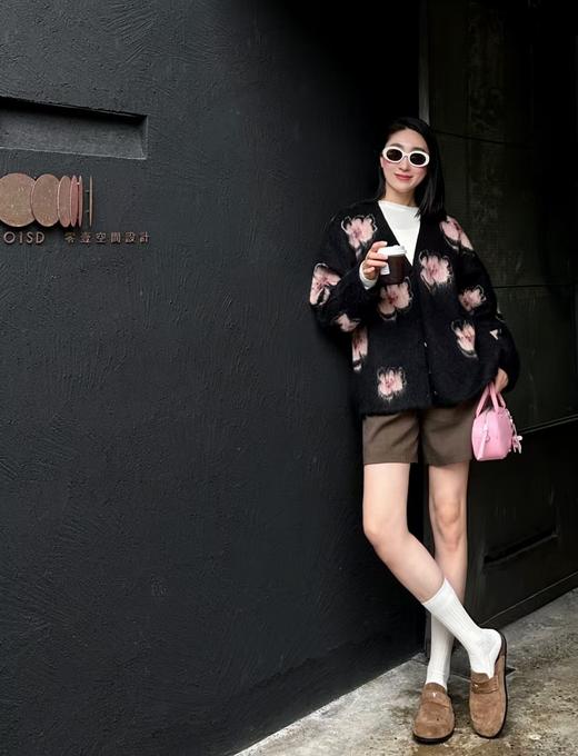 品牌订单CAI正品剪标发桃花绵羊毛混纺开衫外套 商品图5