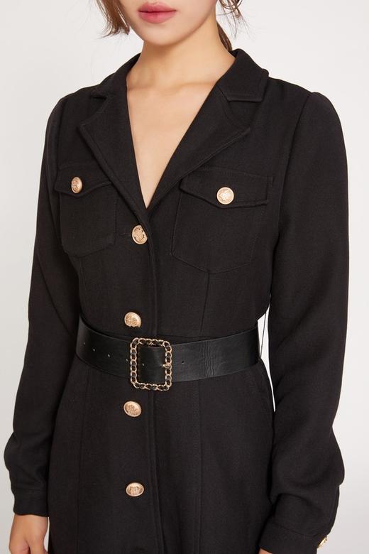 LNNNS 时尚黑色收腰连衣裙 10027 商品图3