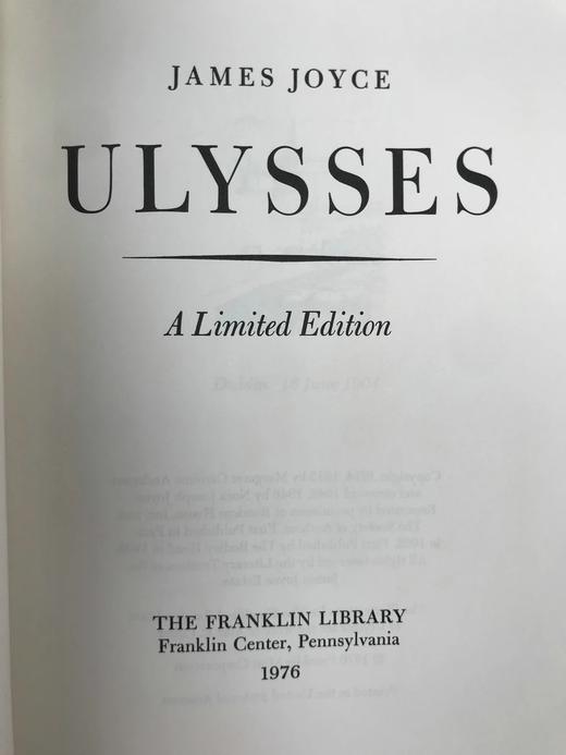 乔伊斯《尤利西斯》（1976）配插图 富兰克林图书馆豪华皮装本 商品图2
