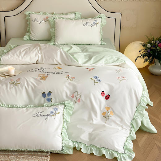 自然醒亲肤全棉水洗棉刺绣四件套-繁花似锦AN 商品图10