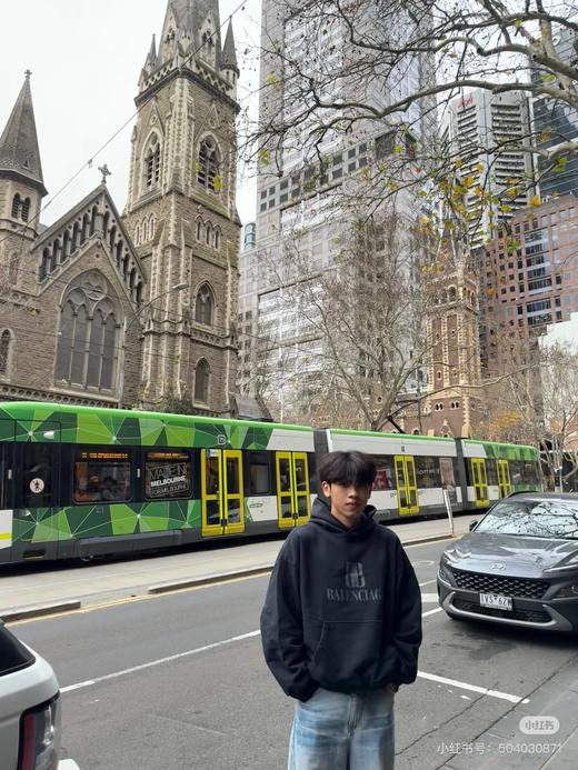 D110791棉质落肩Logo徽标双B标语连帽卫衣男女同款 商品图12