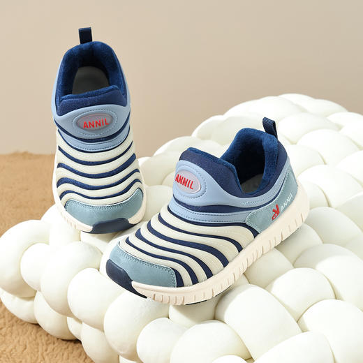 ANNIL/安奈儿童鞋男女童鞋子毛毛虫鞋秋冬季一脚蹬运动鞋HM5405612 商品图3