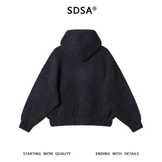 SDSA男士秋冬新款痞帅男装慵懒风宽松拉链连帽毛衣百搭开衫针织衫 商品图5
