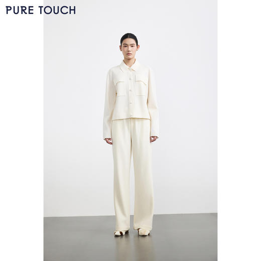 商场同款PURE TOUCH女装25秋冬新款翻领羊毛针织开衫宽松针织外套 商品图3