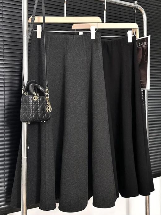 醋酸羊毛松紧腰鱼尾A字裙｜一条搞定整个秋冬的优雅感 商品图4