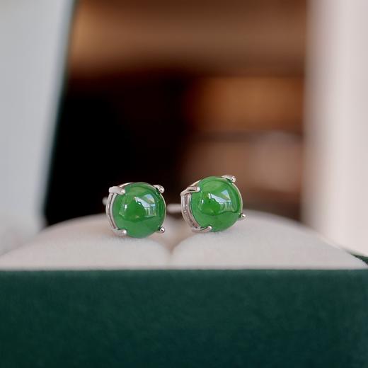 帝王绿翡翠耳钉 CF 商品图1