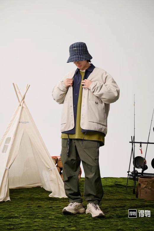 D110762日系全开襟多口袋摇粒绒情侣款外套 商品图14