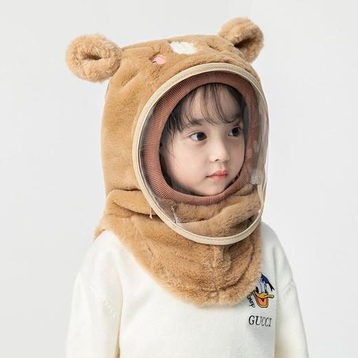 【24.9/顶】儿童冬季帽子保暖防风帽帽子围脖一体护耳帽男女童加厚保暖套头帽聚 商品图4