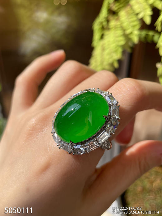 木那翡翠蛋面戒指【5050111】具体价格微信咨询 商品图3