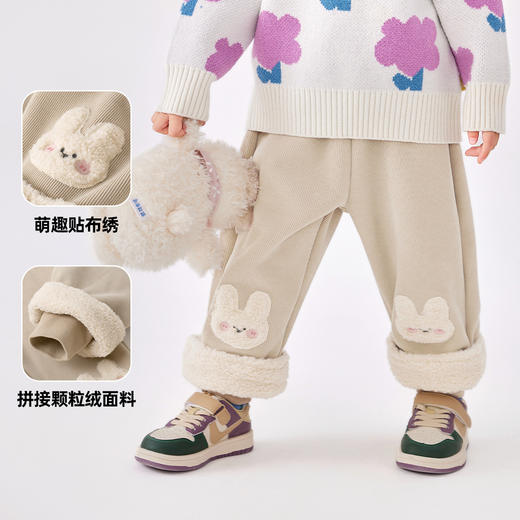 嘟嘟家女童裤子秋冬女宝宝休闲裤冬季加绒女孩长裤冬 商品图1