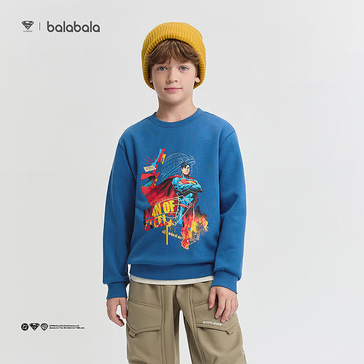 【DC超人】巴拉巴拉balaOne童装男童卫衣儿童2025新款冬加绒上衣 商品图0