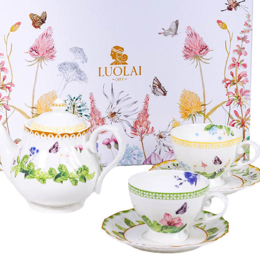 罗莱礼品-花园系列一壶双杯碟礼盒 商品图0
