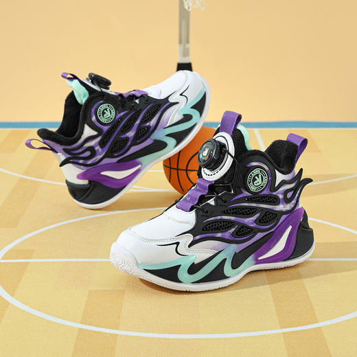 ANNIL/安奈儿童鞋男女童冬季加绒加厚篮球鞋运动鞋童鞋运动风防滑缓震HM5405692 商品图3