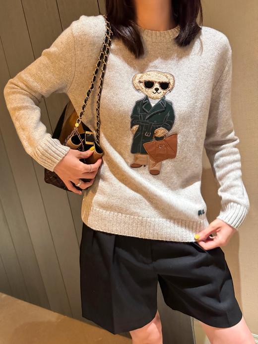 拉夫劳伦 25年秋冬紫标系列最新款 灰色墨镜小熊针织衫(KX*MM) 商品图4