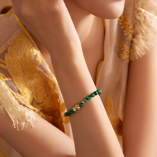 Manreya玛芮雅“雀石金韵”孔雀石手串|孔雀石，铜镀金 商品图3