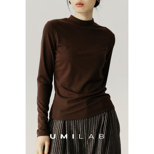 UMILAB｜暖绒*灵芝羊绒混纺 细腻亲肤自发热圆领/半高领T恤BT779W 商品图2