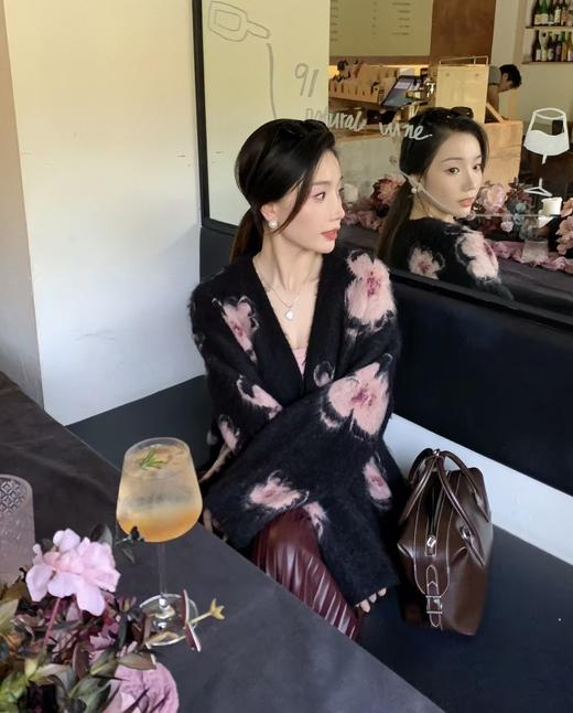 品牌订单CAI正品剪标发桃花绵羊毛混纺开衫外套 商品图10