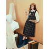 两三事松露棋盘2025冬季新款复古贴布绣皮扣装饰格子背心裙连衣裙 商品缩略图3