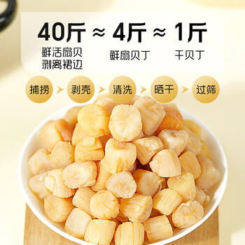 绿帝（GREEN KING）有机干贝300g/盒 淡干工艺 瑶柱 扇贝肉  手工贝 约300头/斤 商品图1