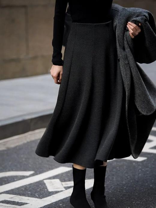醋酸羊毛松紧腰鱼尾A字裙｜一条搞定整个秋冬的优雅感 商品图2