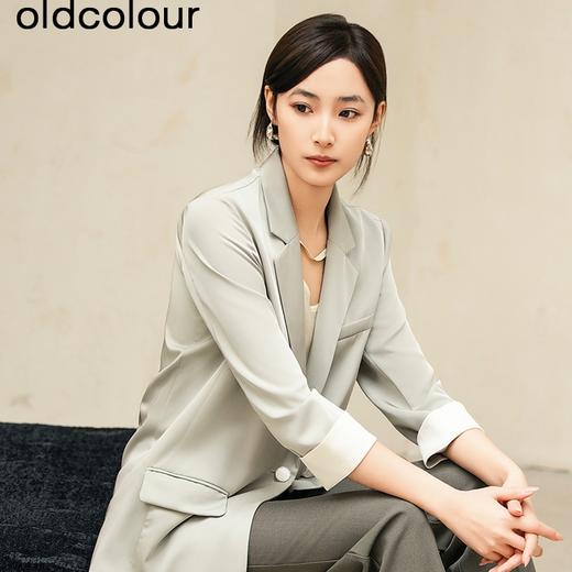 oldcolour春夏款纯色简约休闲百搭通勤七分袖西装外套女Q130401A1 商品图1