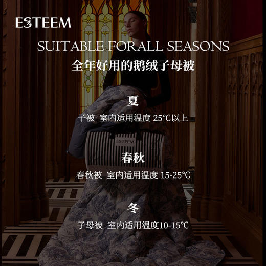 【预售款下单45天发】宜庭匈牙利可水洗鹅绒子母被|十年质保！万元奢侈睡感！四季可用，组合严寒也暖和！ 商品图8