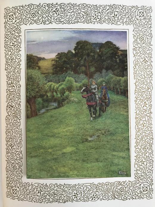 画家签名本！约20世纪早期 丁尼生《国王叙事诗》 约20幅彩色手工贴图 全犊皮（vellum）精装大16开 商品图14