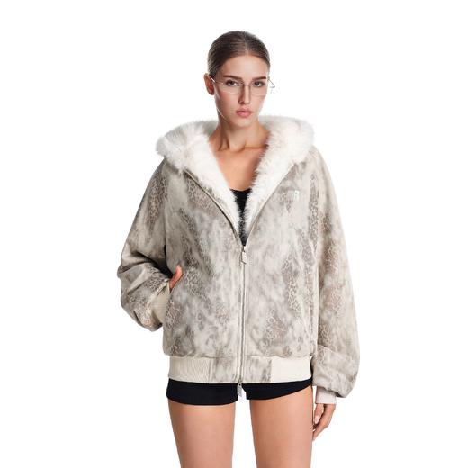 FDR官方店 褪染豹纹连帽毛领独特超好看棉服男座山雕女款外套冬季 商品图0