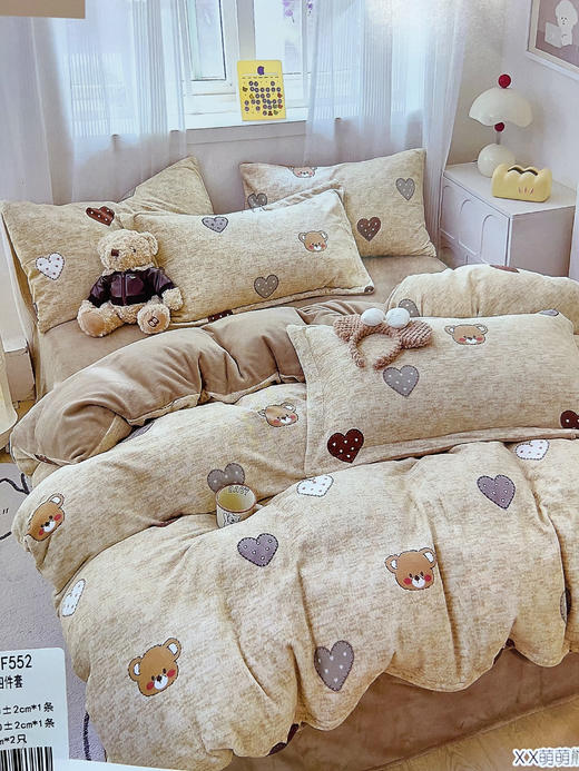 2025新品上市-松植屋抗静电加厚牛奶绒恒温四件套2025新款加厚珊瑚绒床单被套不掉毛适合1.5米/1.8米床 商品图4