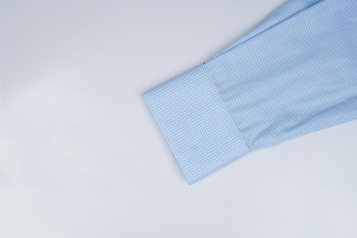 【专柜正品  免烫千鸟格】占姆士男士长袖100%纯棉水柔免烫千鸟格商务休闲正装免烫蓝格衬衫 商品图5