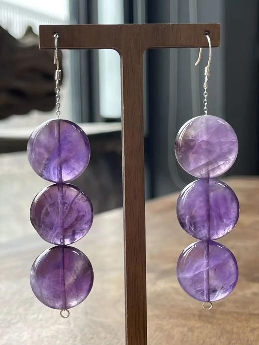 紫水晶扁圆珠首饰三件套组，顺丰包邮 商品图11