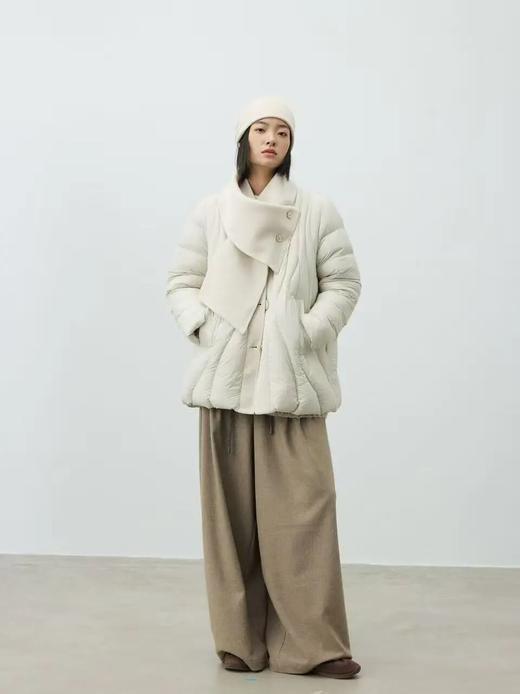 现货秒发~附围巾绗缝花苞型羽绒服 商品图2