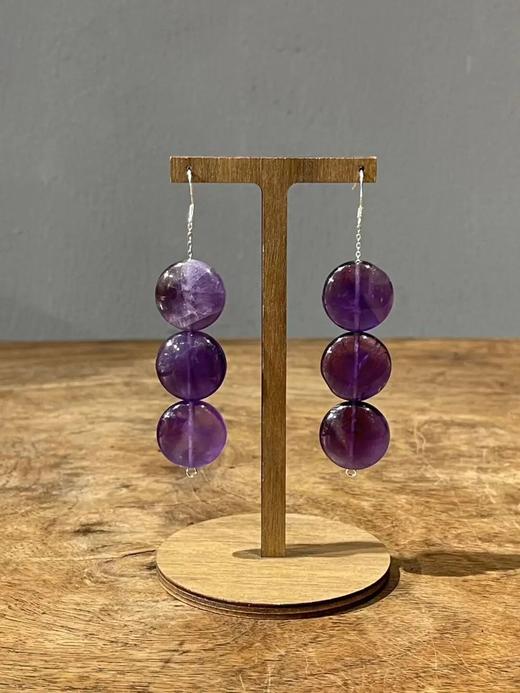 紫水晶扁圆珠首饰三件套组，顺丰包邮 商品图6