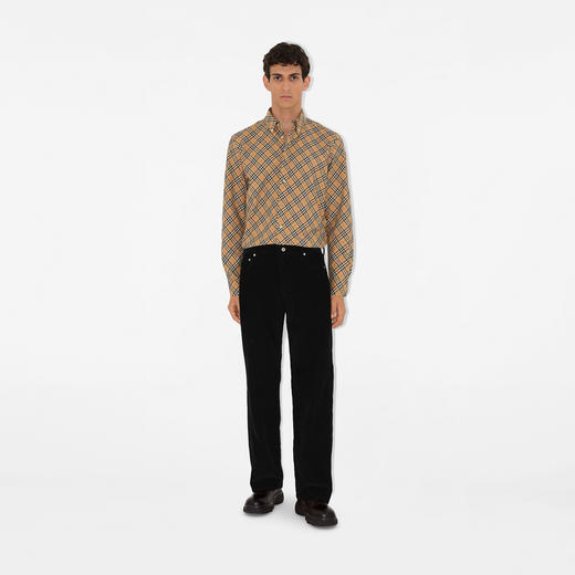 【一】BURBERRY 巴宝莉 男士B字型盾牌刺绣格纹棉质长袖衬衫 格子色 8098844 B9368 商品图2