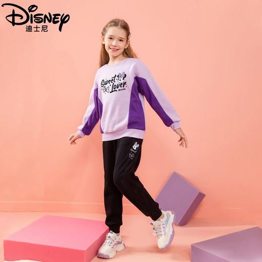 迪士尼女童冬装新款洋气加绒厚儿童套装女孩女宝冬款打底衫霸气潮 商品图1