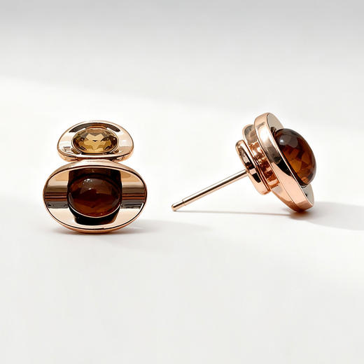 高级感虎眼石椭圆形耳钉轻奢复古风耳环-纪念日百货门店同款166994754 商品图3